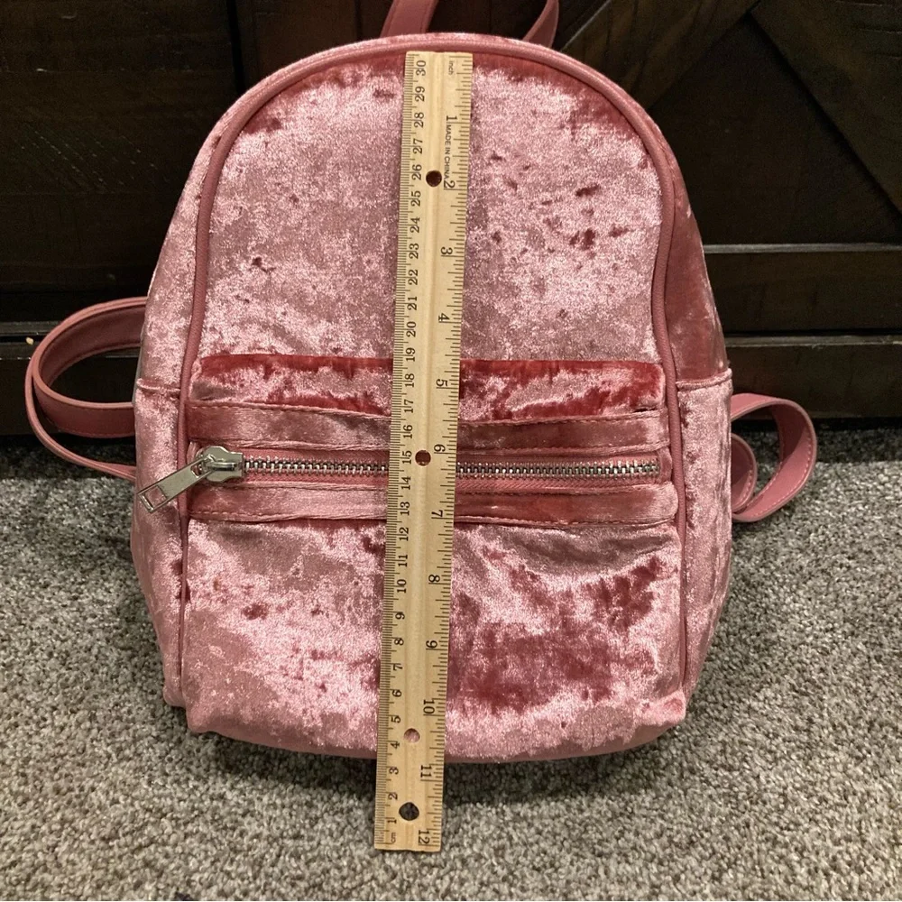 Design Lab - Lord & Taylor Crushed Velvet Backpack~Pink - Like New